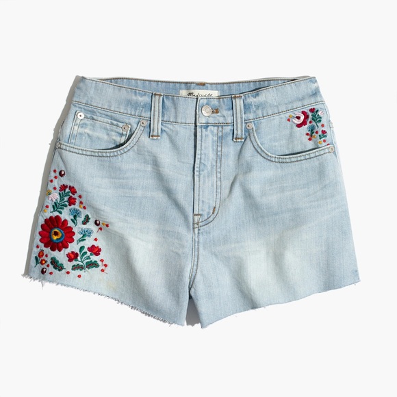 Madewell Pants - Madewell Embroidered Jean shorts NWT
